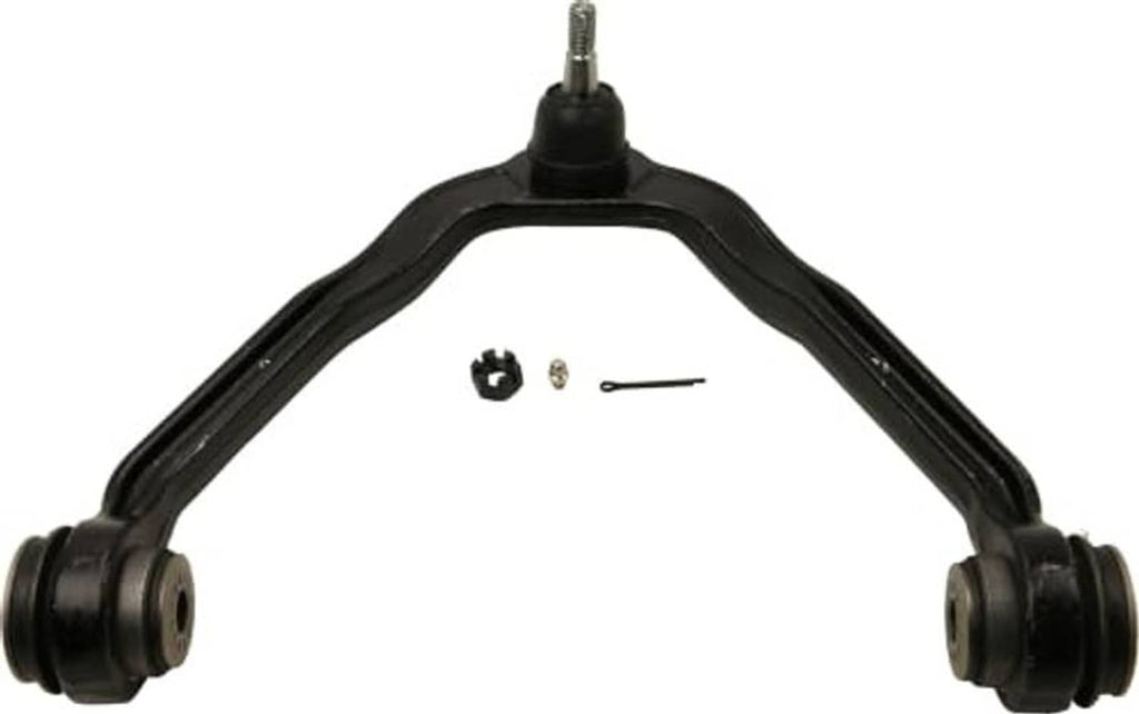 Front upper suspension ball joint control arm with center ball stud and two rubber bushings