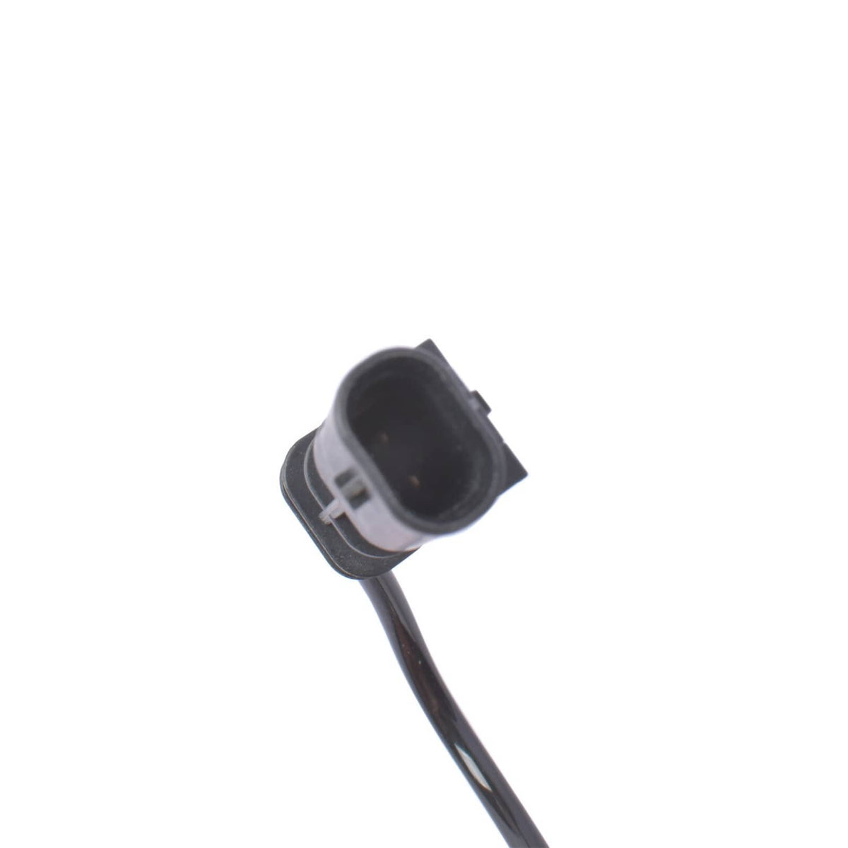 Black electrical connector with attached wire for front shock strut assembly