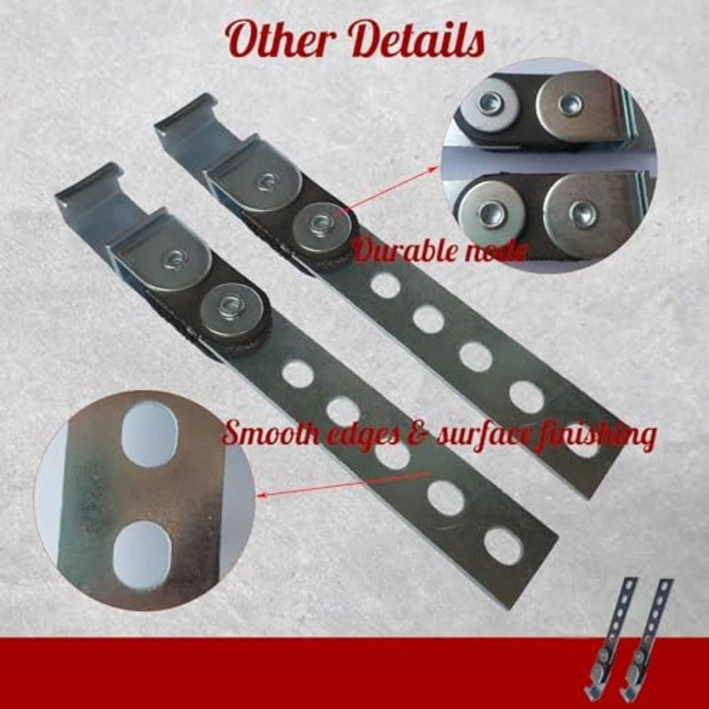 Black steel exhaust hanger with smooth edges and bolted rubber isolator rollers