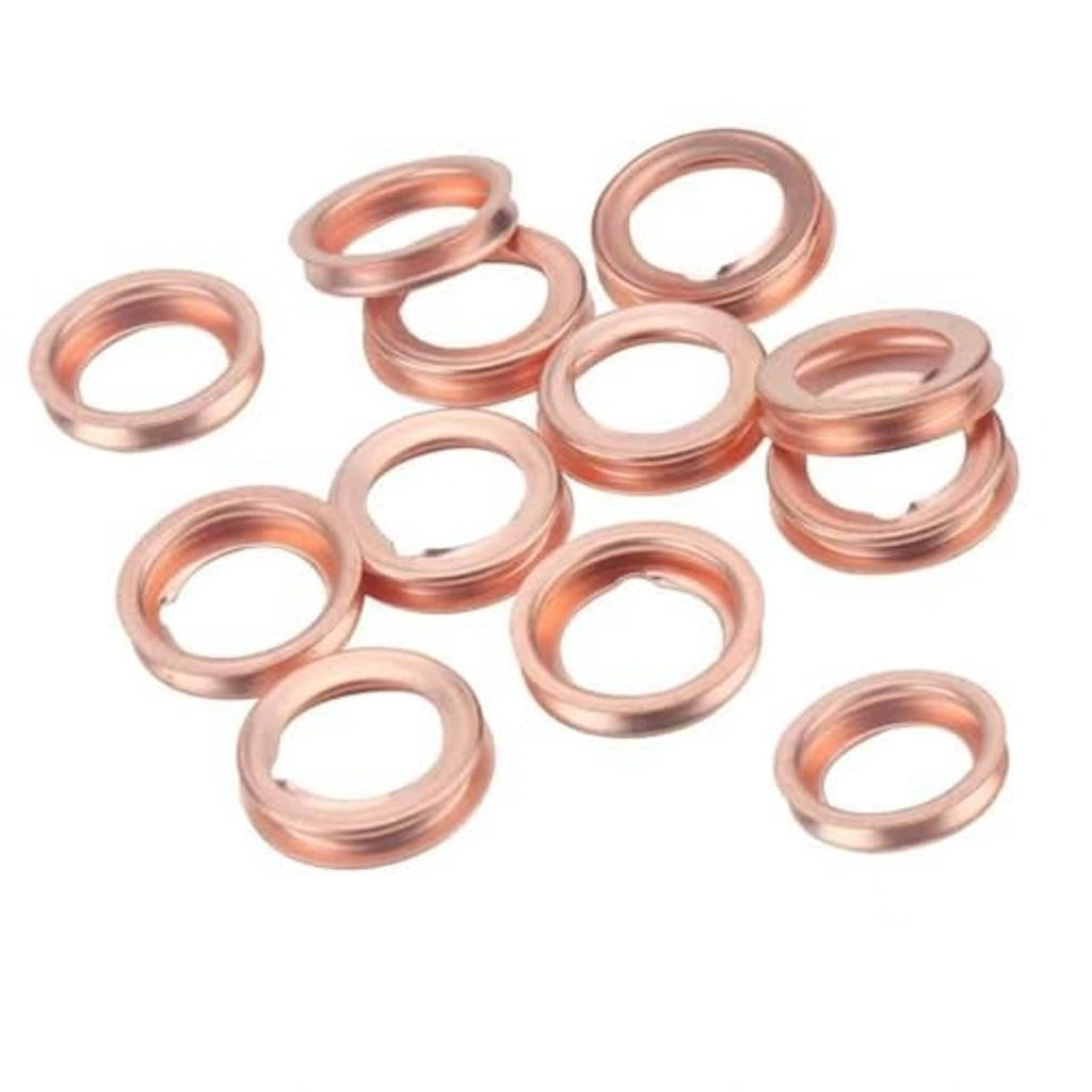 Copper crush washer seal rings, 12-pack, for M12 oil drain plug