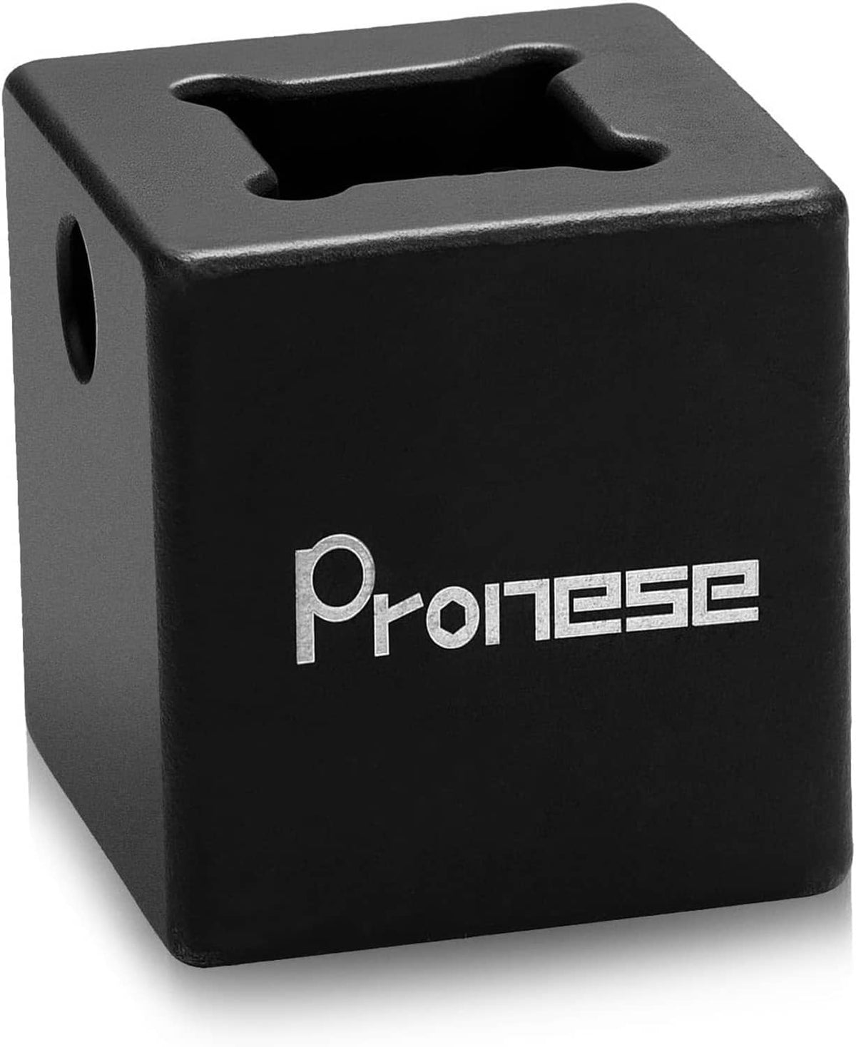 Black cube cleanout plug wrench head with top slot and side access hole