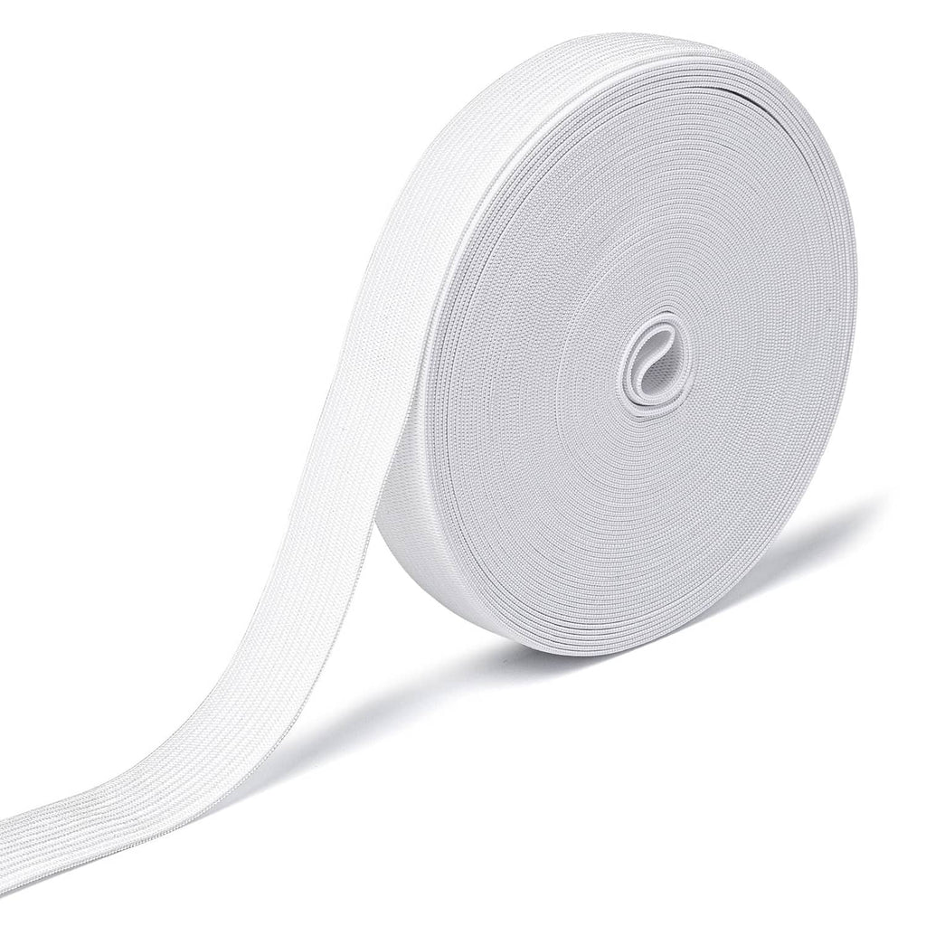 White 3/4 inch sewing elastic band roll with ribbed texture