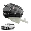 Engine radiator coolant overflow reservoir tank with black cap and sensor