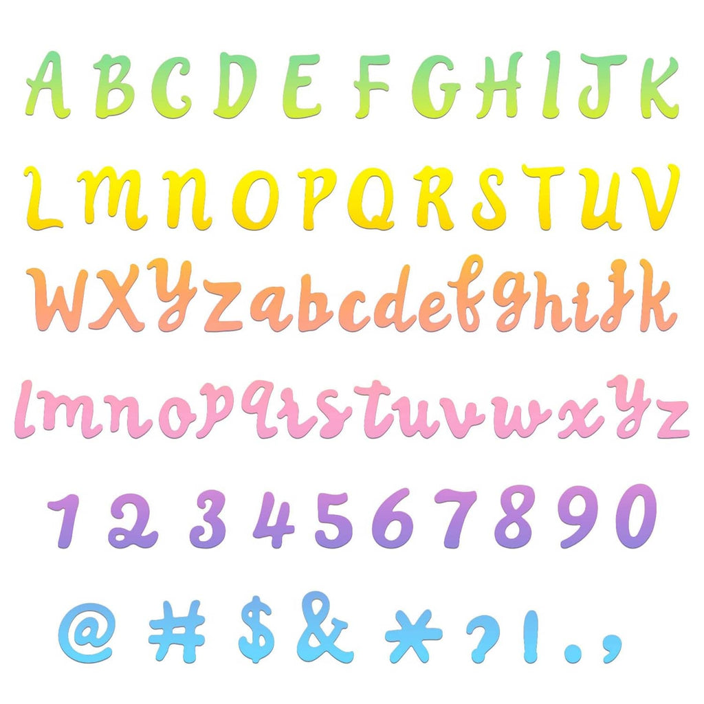 INFUNLY alphabet die cut set with multicolor letters and numbers sample