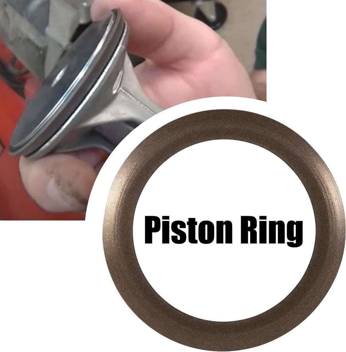 Brown piston ring gasket ring with textured outer edge