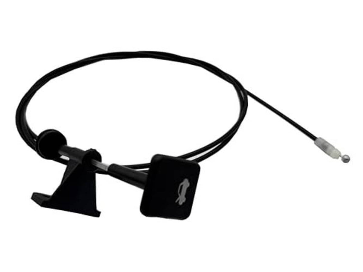 Black hood latch cable with latch handle and release switch cover