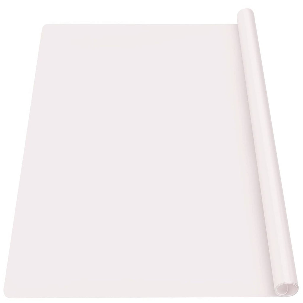 Extra large silicone craft mat, pale light pink sheet with rolled edge