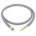 Kitchen faucet pull-down replacement hose, gray braided with brass and metal end fittings