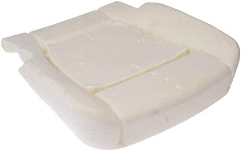 Front driver side seat cushion pad, cream foam with molded channel lines