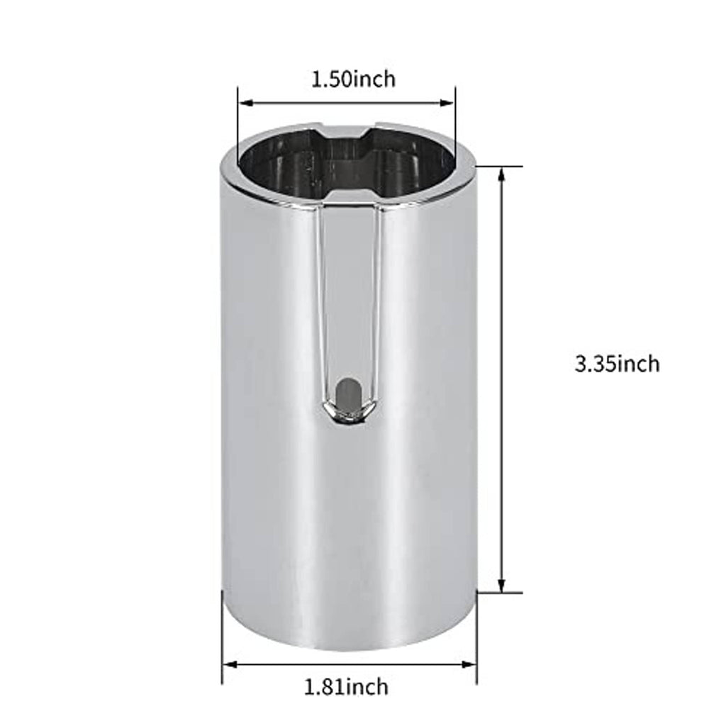 Stainless-look lower shift knob cover sleeve, cylindrical with front mounting hole