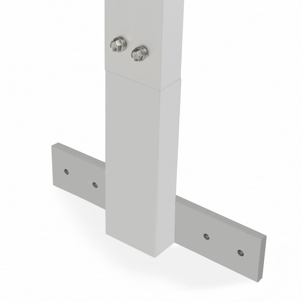 Adjustable roof mount ladder rack bracket frame with base plates and mounting holes