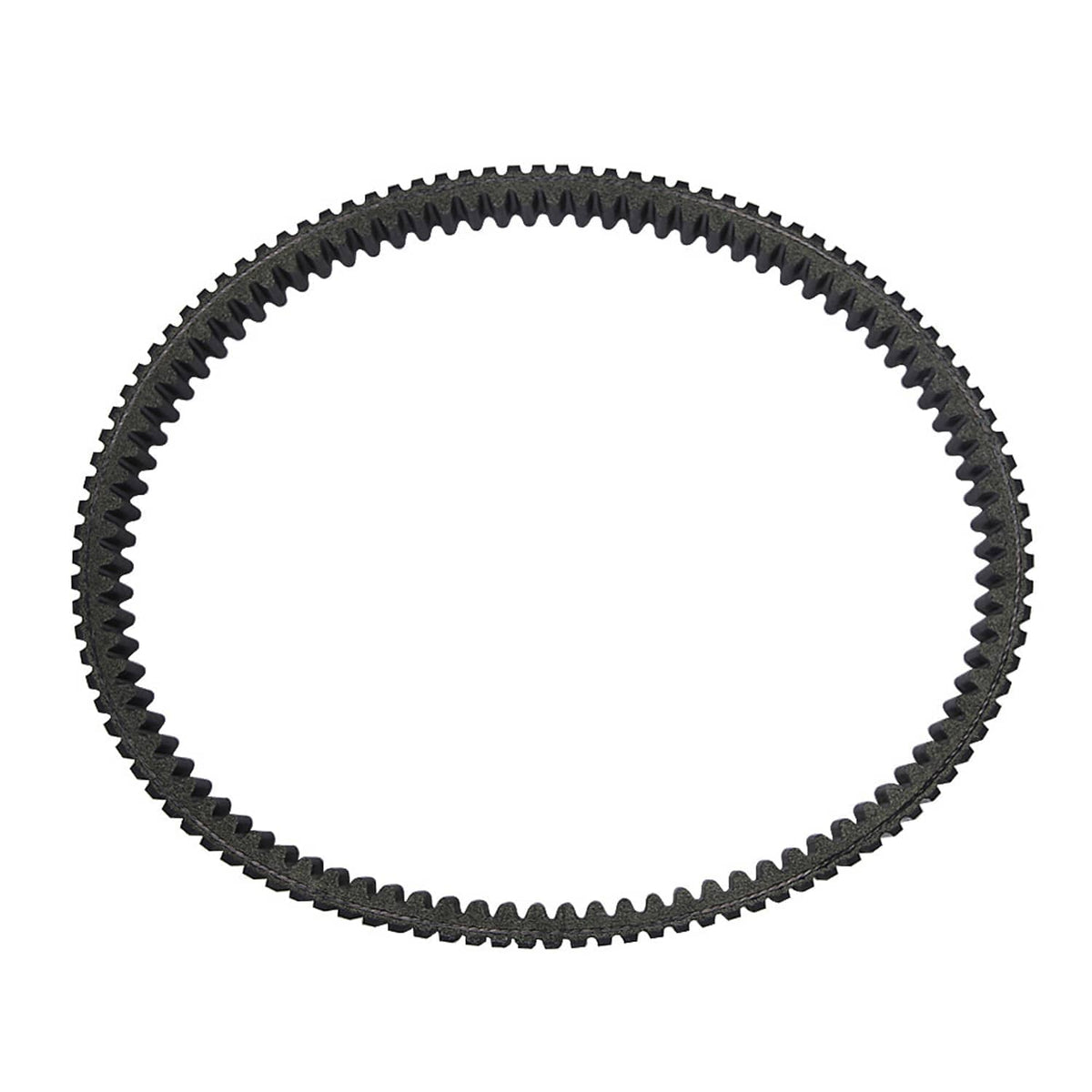 Black ribbed drive belt loop, side view