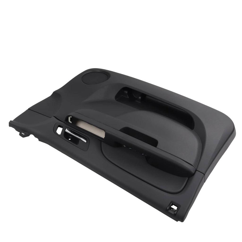 Front door interior trim panel, driver side, black, underside with mounting tabs