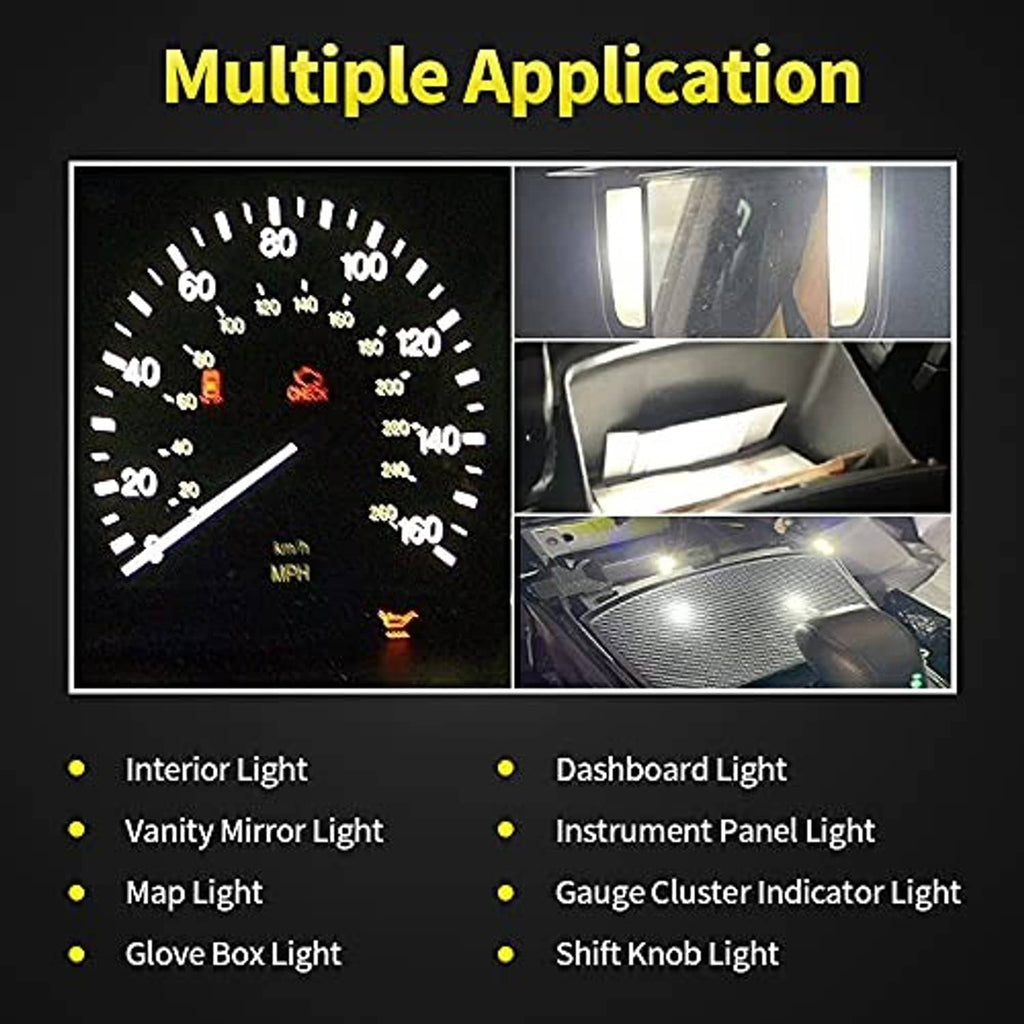 Dashboard instrument cluster with bright white gauge lighting