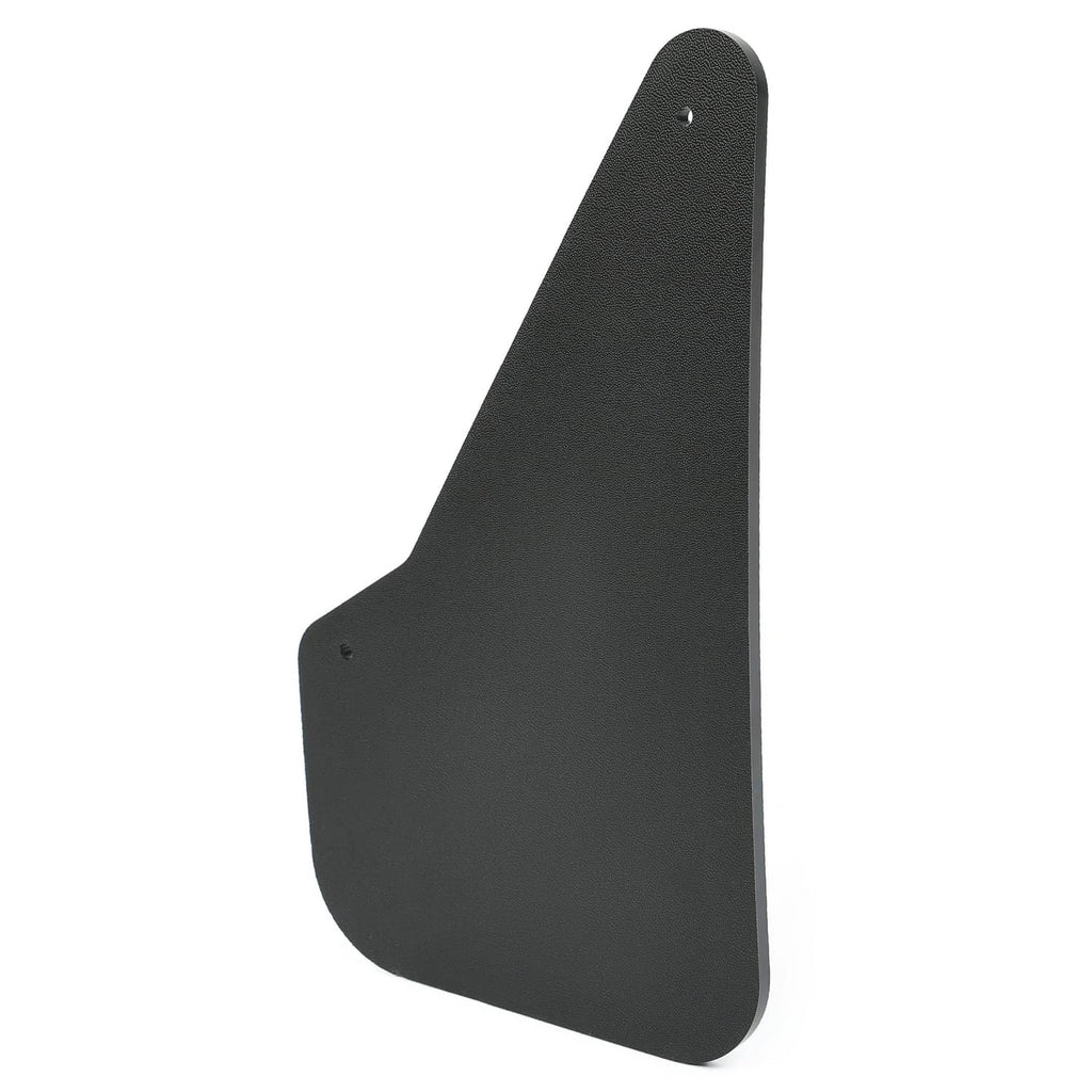 Black rudder blade angled view with mounting holes