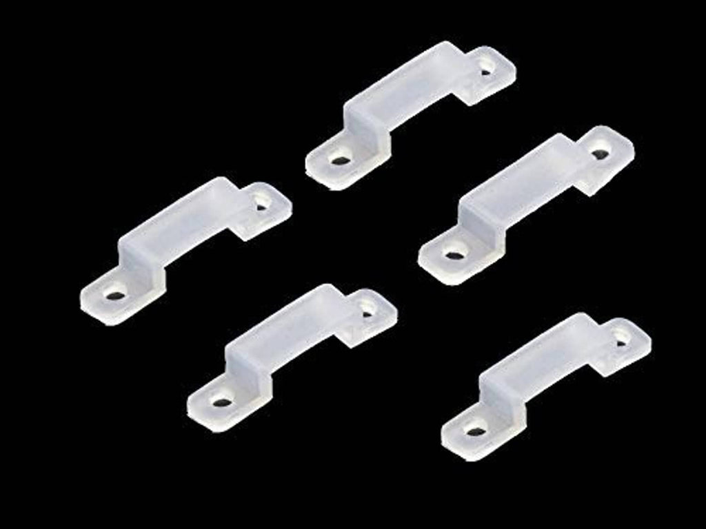 Set of white U-shaped mounting brackets for 12mm LED strip lights