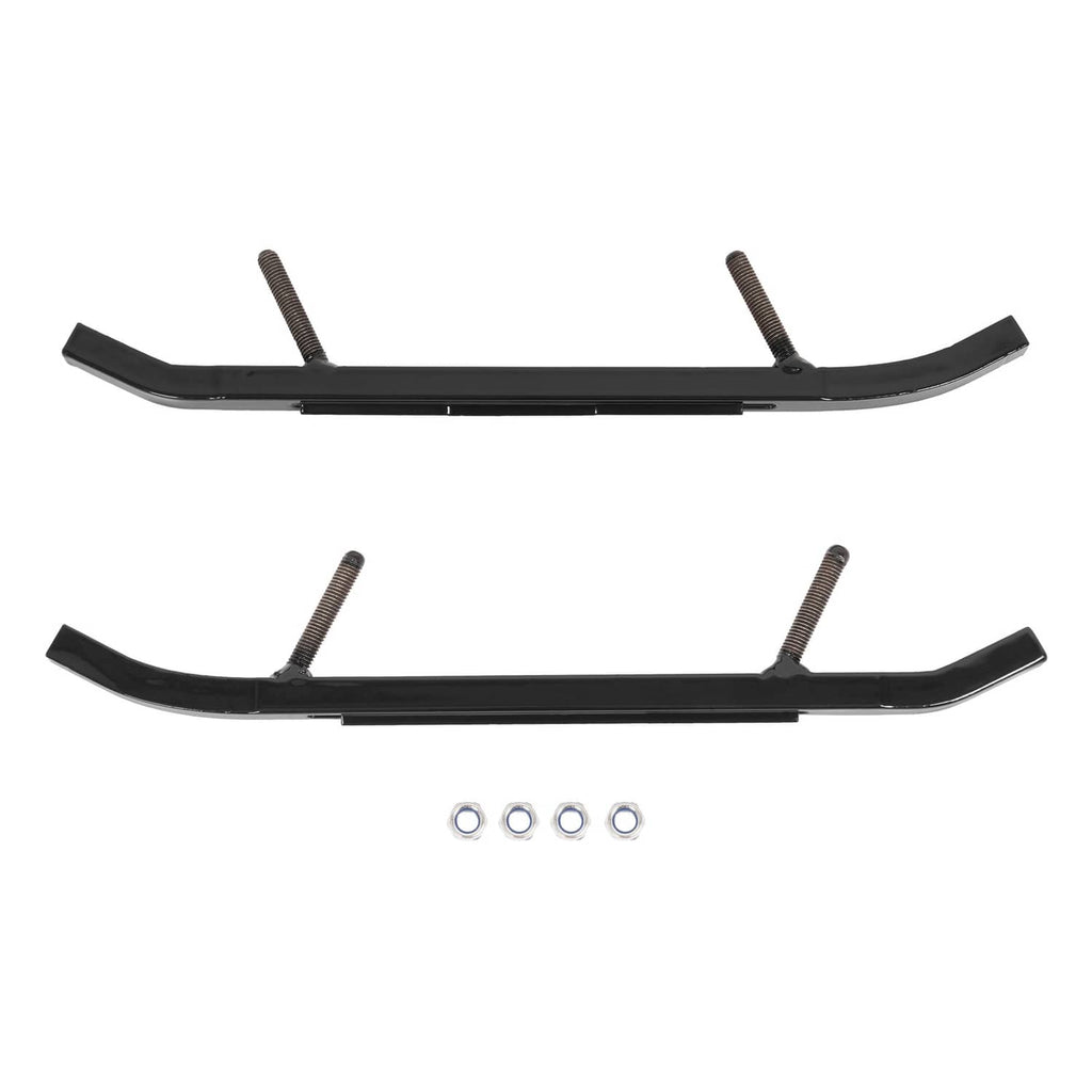 Black curved ski wear bars with mounting bolts and brackets