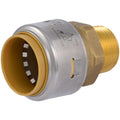 Brass push-to-connect adapter with 1 in. inlet and 3/4 in. MNPT male threads