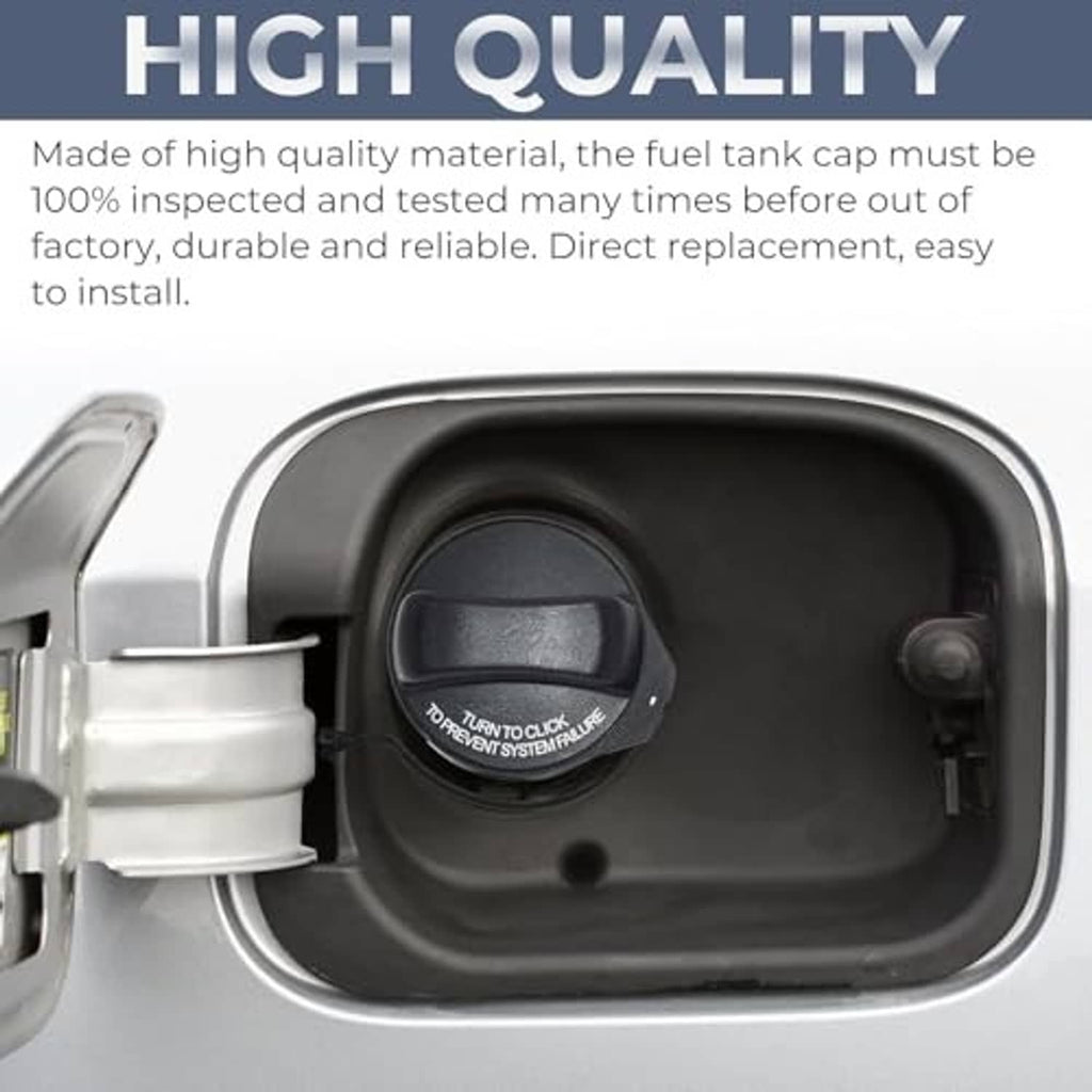 Fuel tank cap with built-in turn-to-lock feature and rubber sealing ring