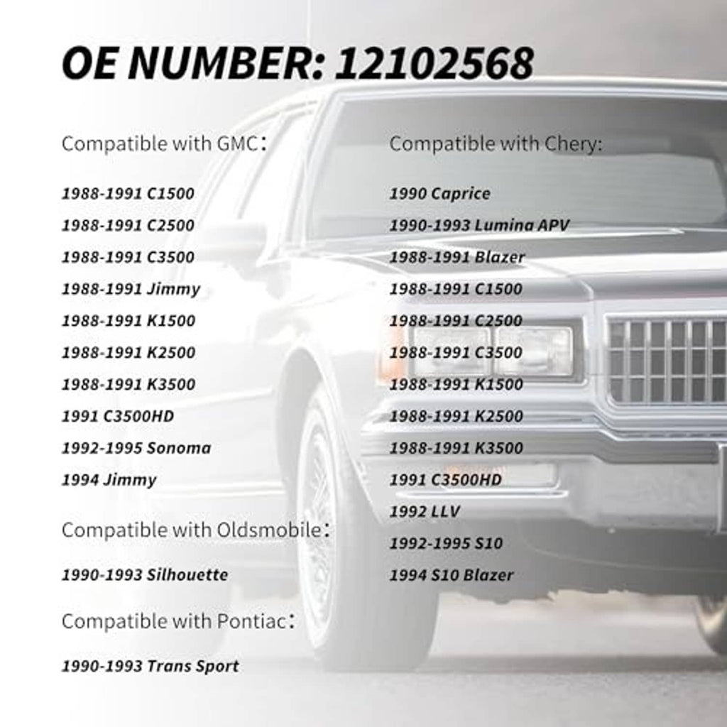 Compatibility list for OE 12102568 fuel injector connector harness
