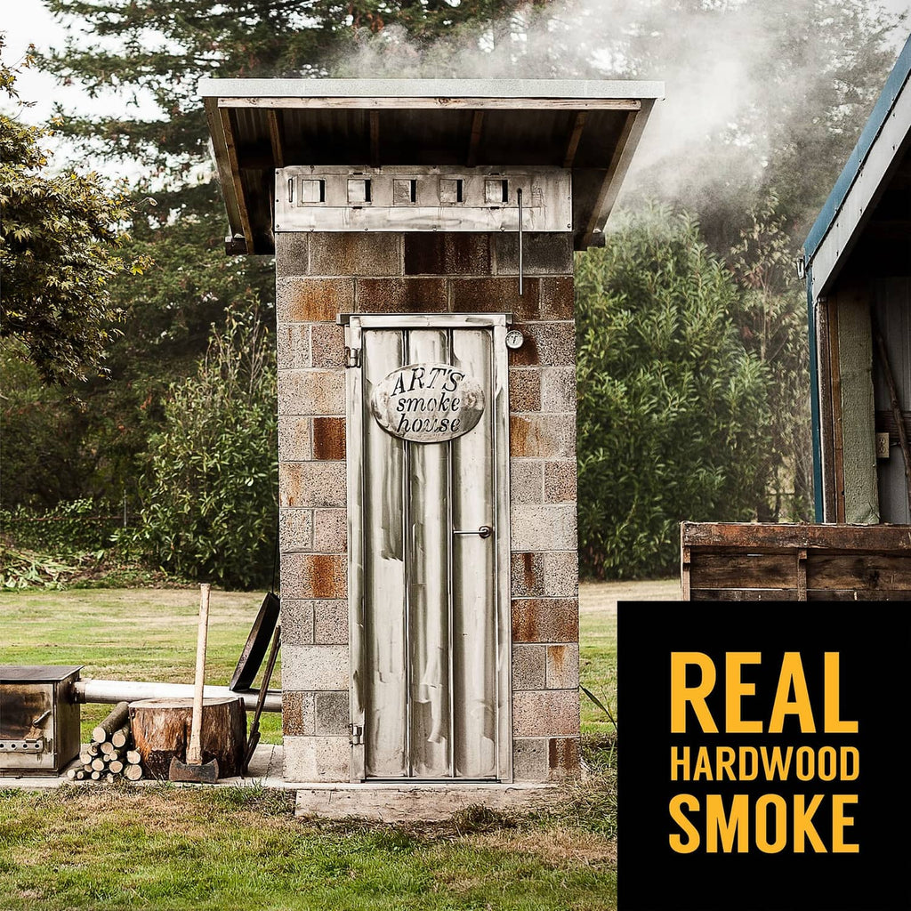Real hardwood smoker outdoor grill with Tillamook Country Smoker branding