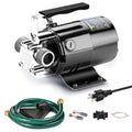Trupow mini utility pump with black motor, green suction hose, and power cord