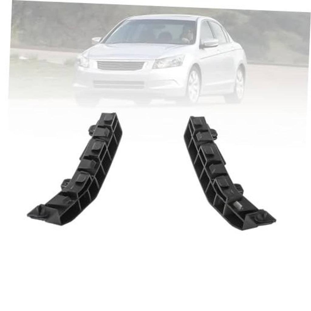 Pair of front bumper bracket retainers, black plastic, left and right