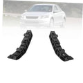 Pair of front bumper bracket retainers, black plastic, left and right