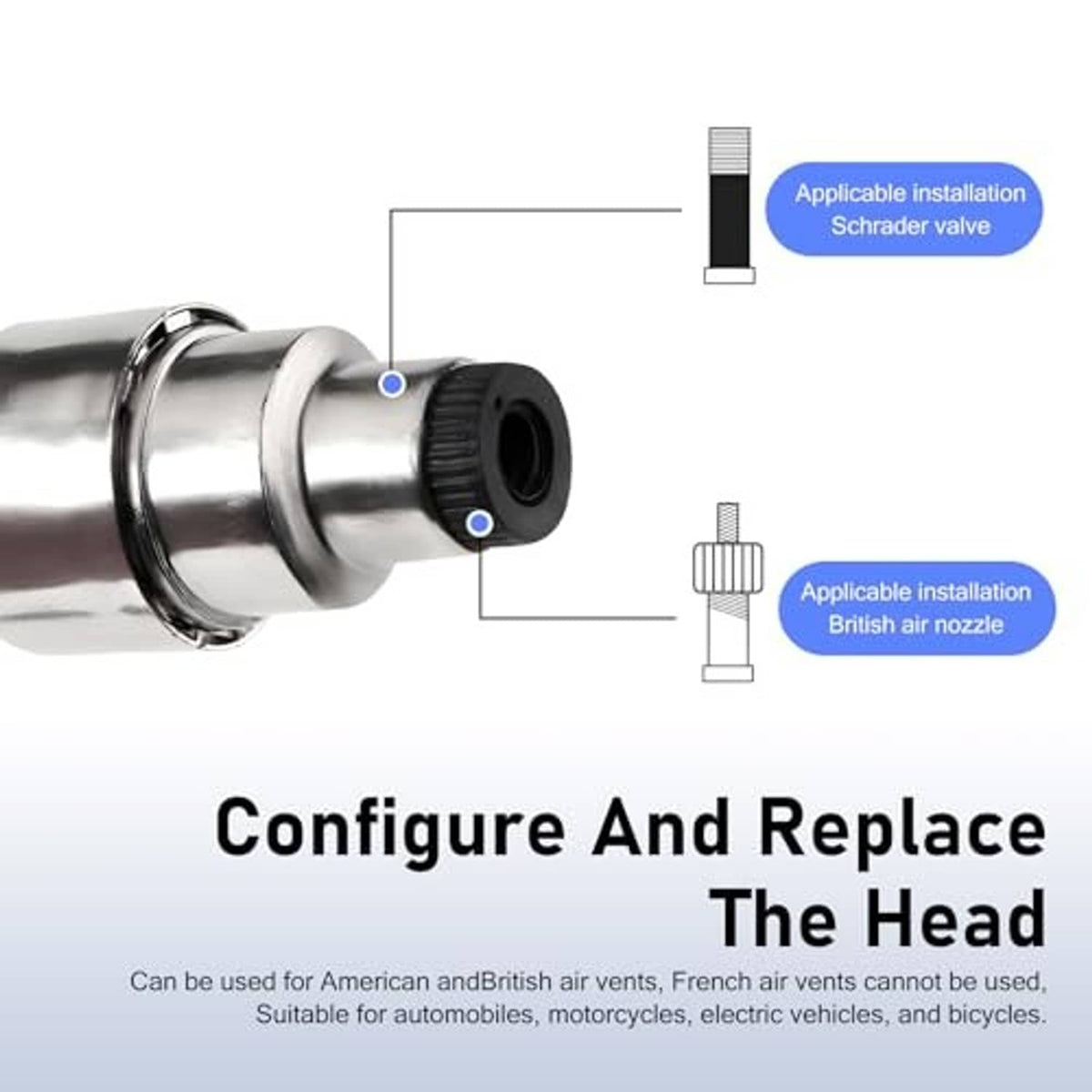 LED tire valve stem cap head with threaded attachment, shown for Schrader valve