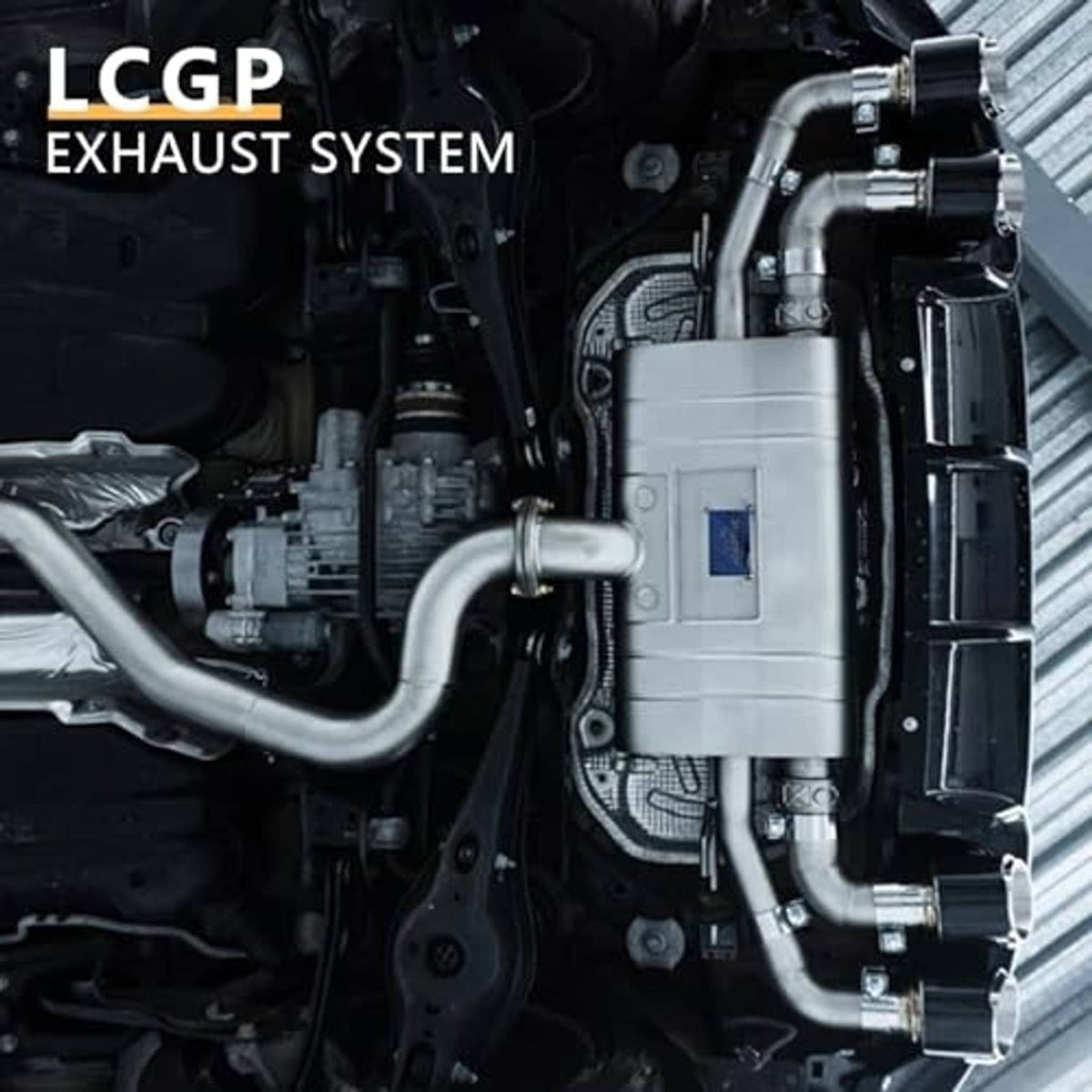 Mild steel exhaust pipe section shown in an engine exhaust system layout