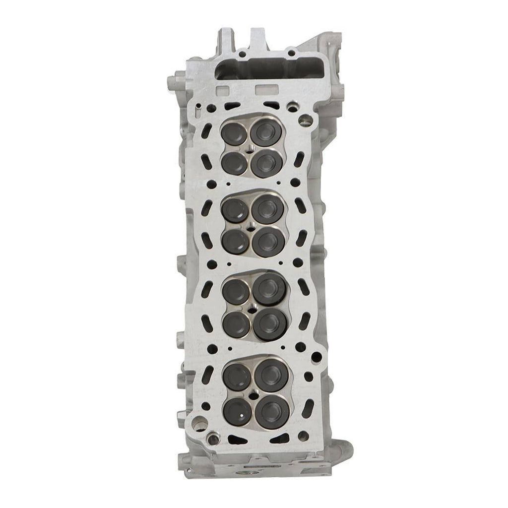Cylinder head end view with six combustion chamber recesses and bolt holes