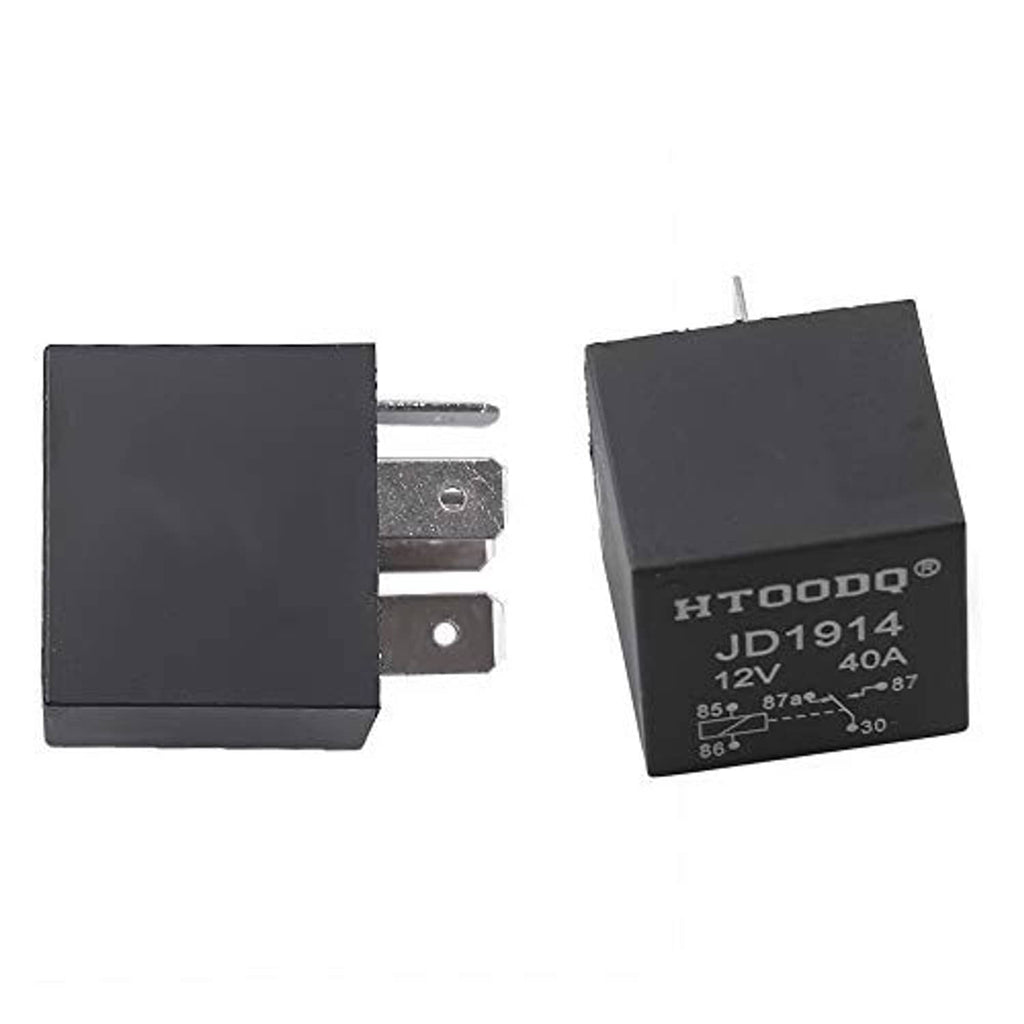 Power trim and tilt relay, black cube with blade terminals and JD1914 12V 40A text