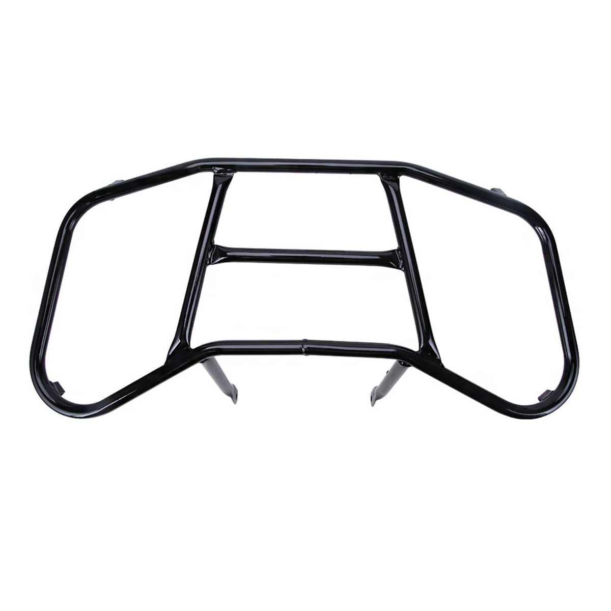 Black front bumper guard with curved outer rails and center crossbar