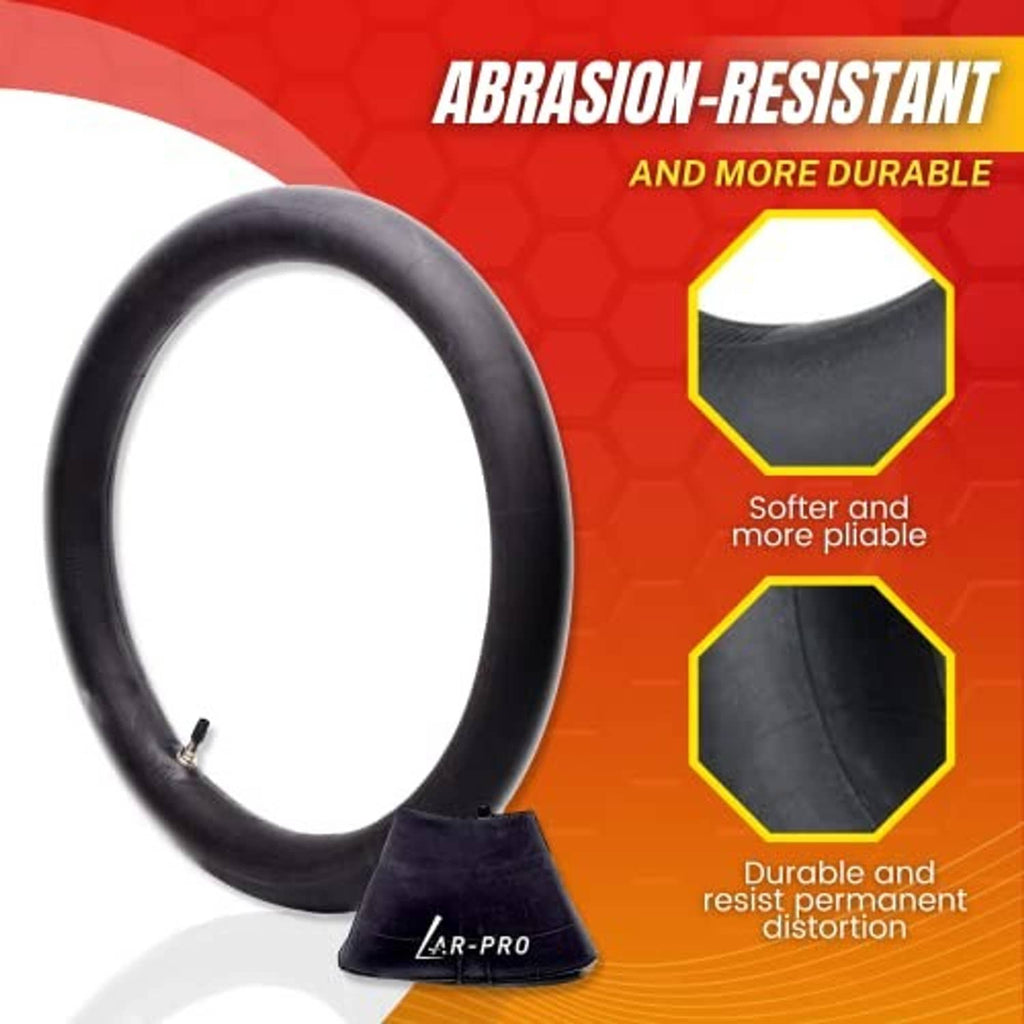 Black motorcycle inner tube with AR-PRO branding, abrasion-resistant durable design