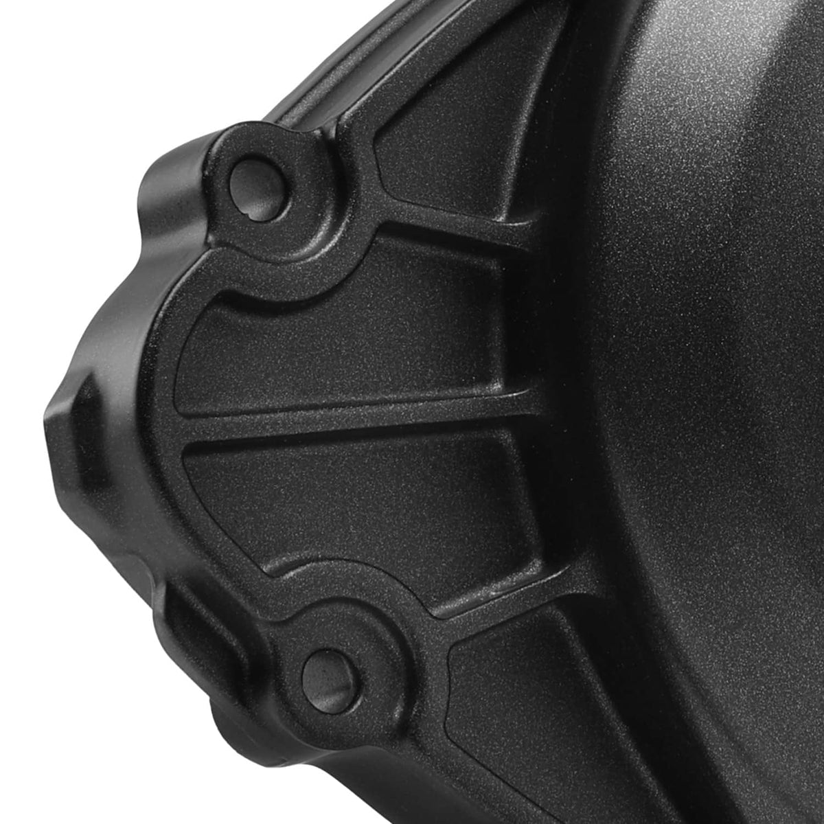 Close-up of black stator engine cover housing