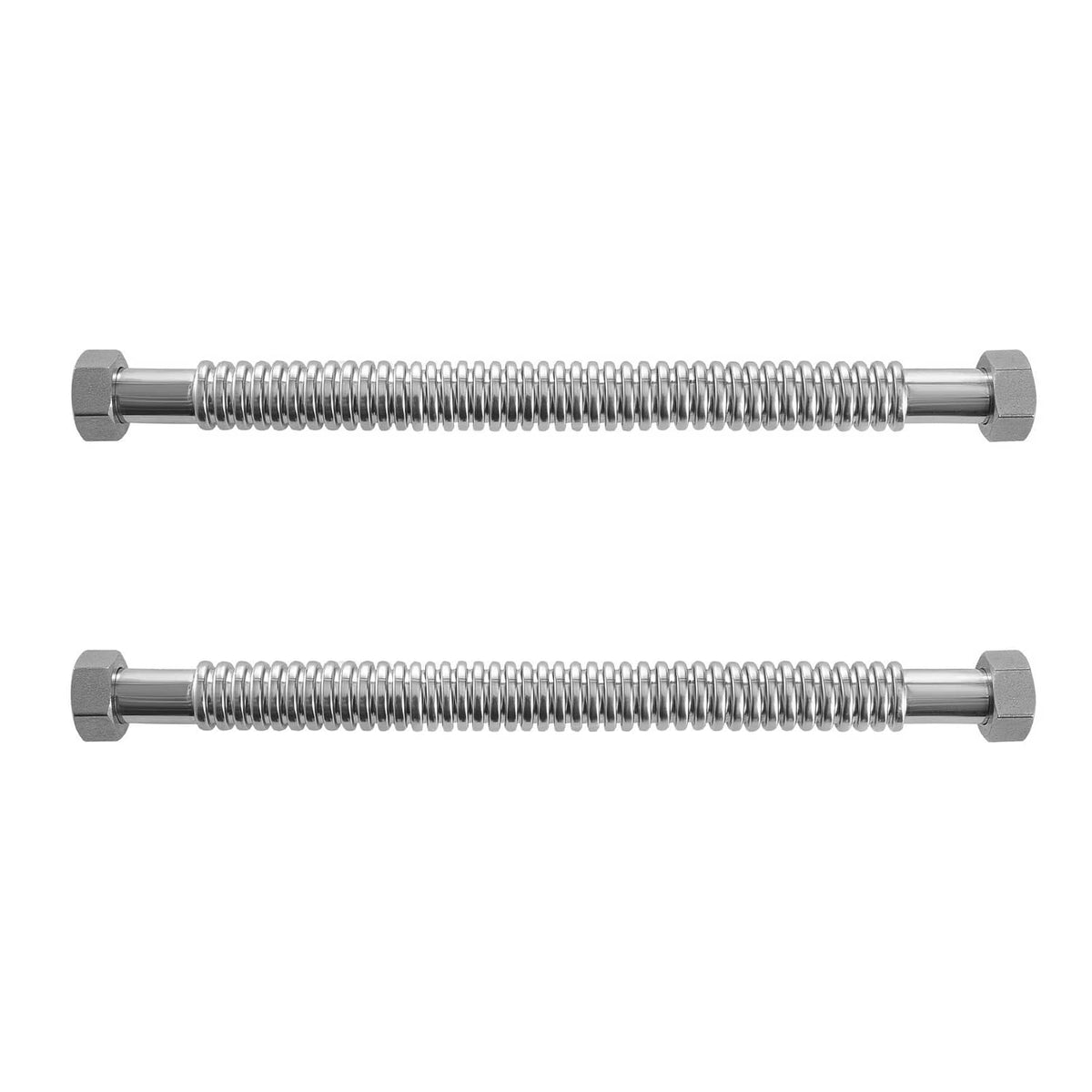 Uimoso 18-inch water heater flex connector kit, two straight metal hoses