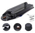 Black engine crankcase ventilation filter breather element with blue port accents