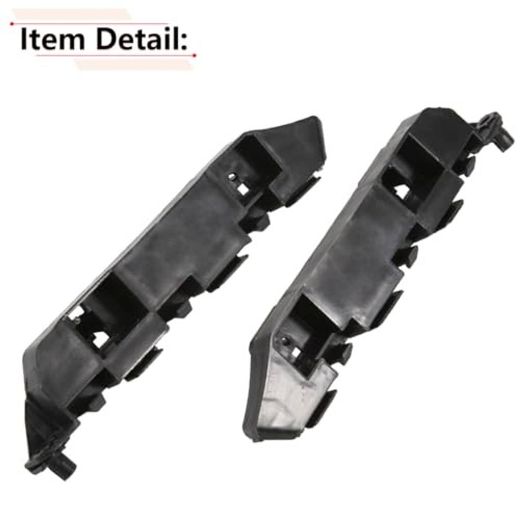 Front bumper bracket pair with side mounting points, black plastic