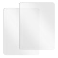 Set of 2 clear matte plastic placemats with rounded corners, stacked