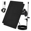 Black solar charger panel kit with mounting bracket and cable for Ring cameras