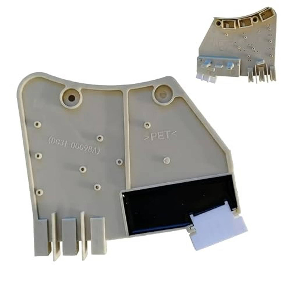 Washer rotor position sensor with black display window and side connector pins, light gray body