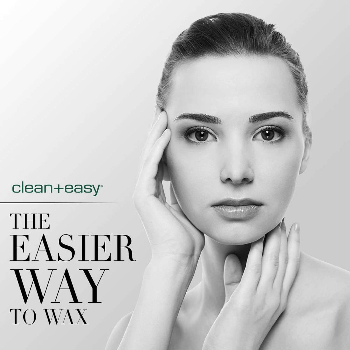 Woman showing face waxing concept for smooth hair removal with roll-on wax