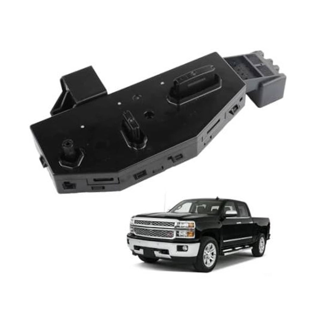 Power seat switch driver-side module with black rocker lever and wiring connectors