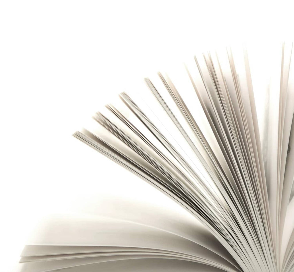Fanned A5 lined paper pages from a refill, multiple sheets