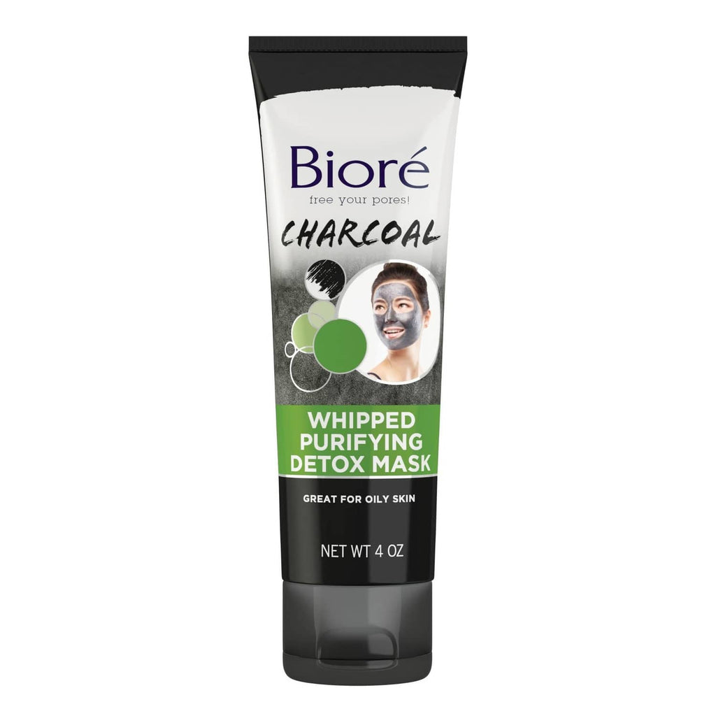 Biore charcoal whipped purifying detox mask tube, front label