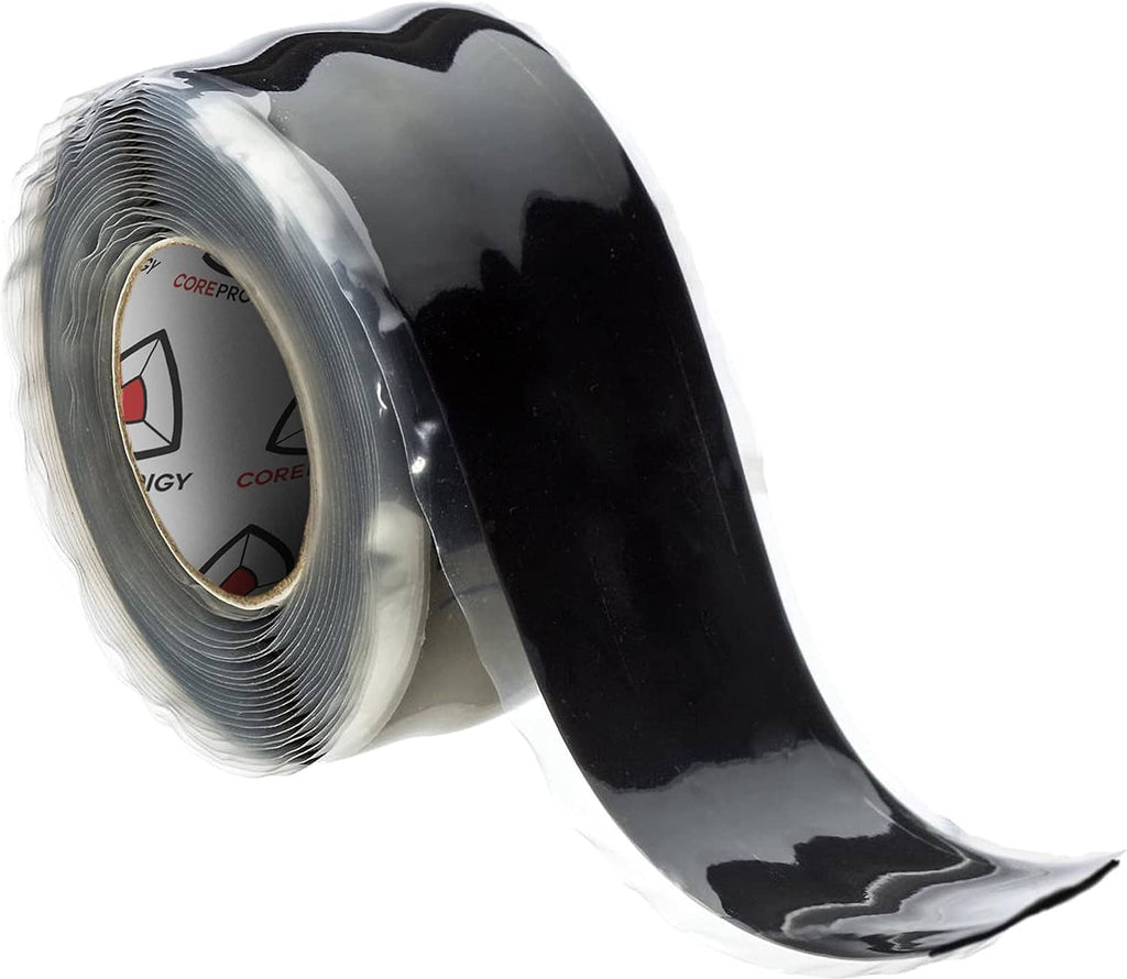 Black grip tape roll with textured surface and backing, sport equipment wrap for bars