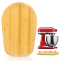 Natural bamboo mixer slider base pad with rounded end for countertop protection
