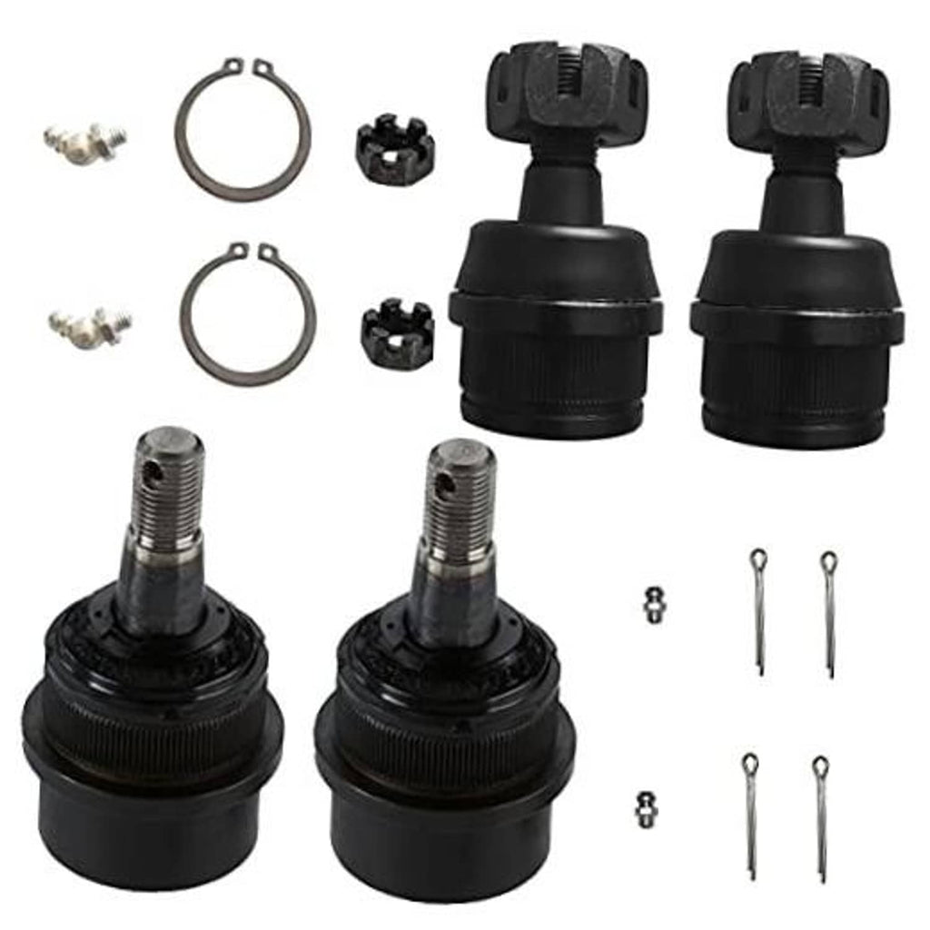 4-pack front ball joint kit with black joints, clips, bolts, and retaining pins
