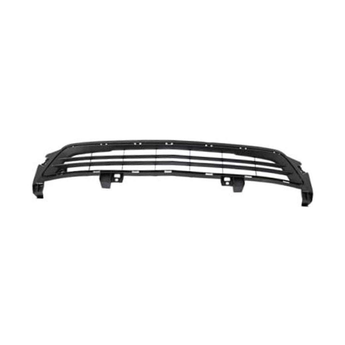 Front bumper lower grille with horizontal black slats and mounting brackets