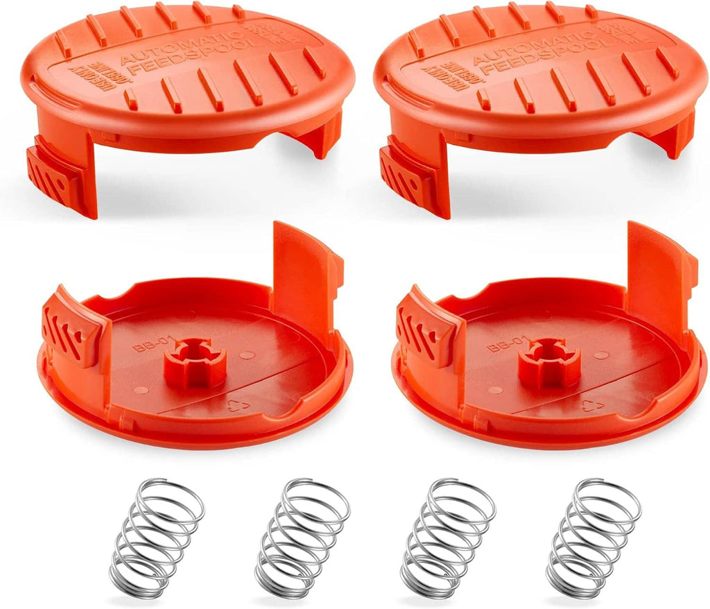 Black+Decker trimmer line cap and spring set, orange spool cover with coil springs